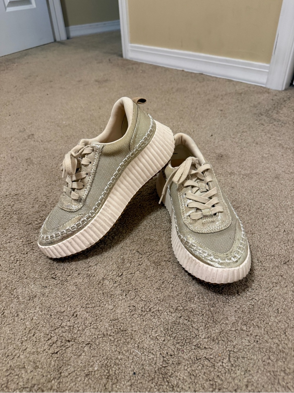 Dolce Vita Neutral Beige Platform Sneakers